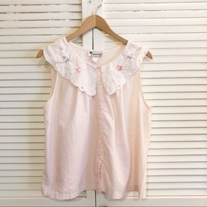 Vintage Floral Embroidered Pajama Set